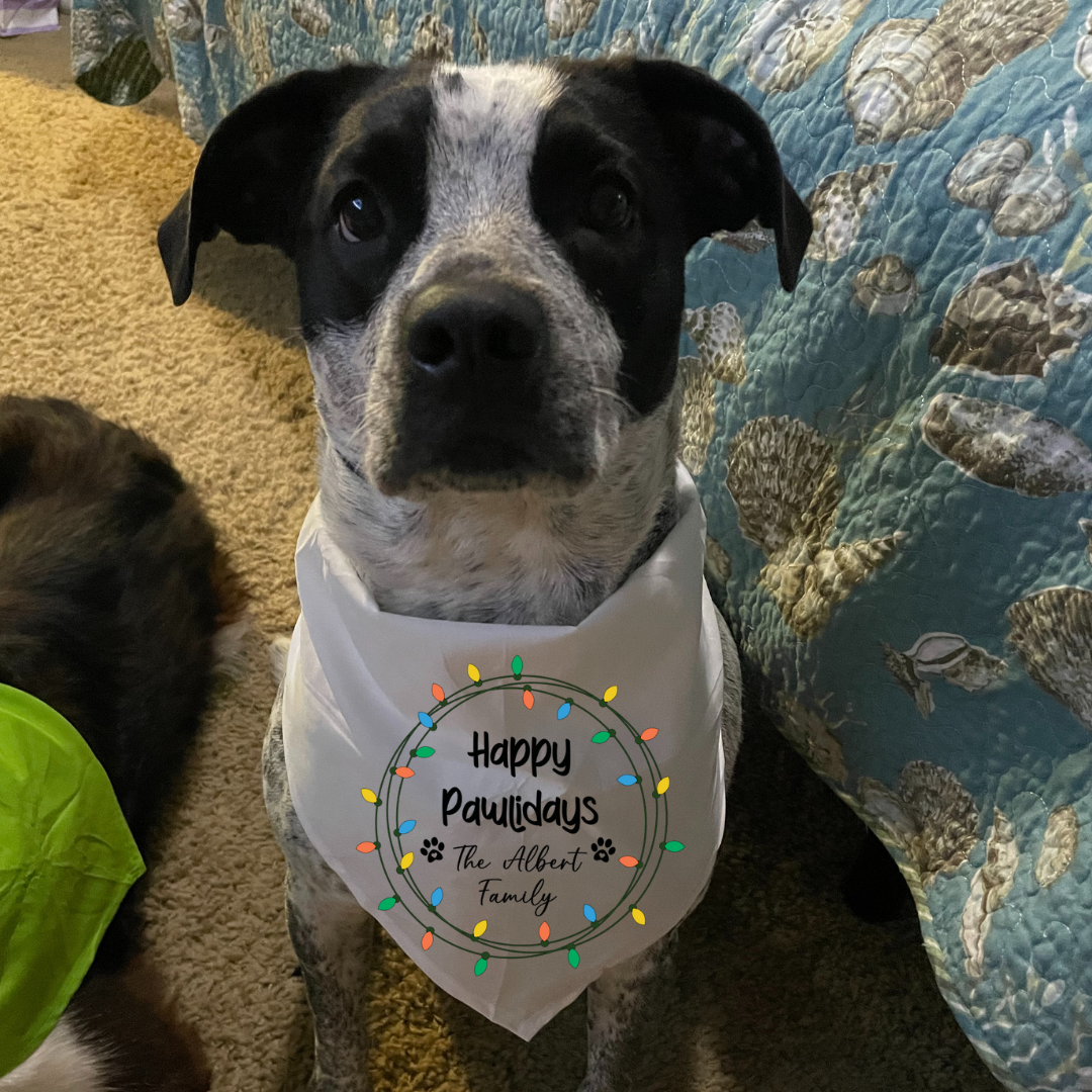 Happy Pawlidays - Customized Bandana