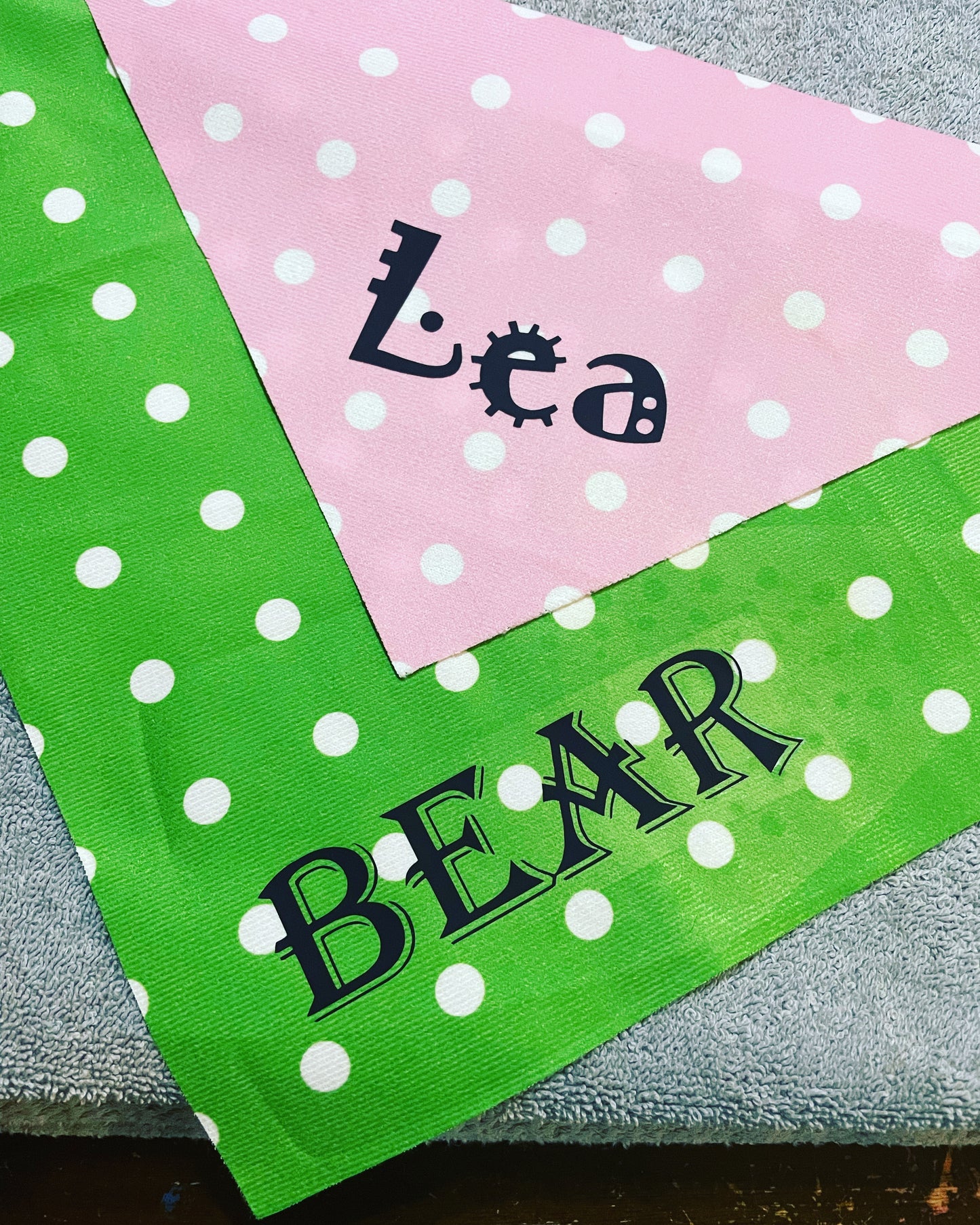 Personalized Polka Dot Pet Name Bandana